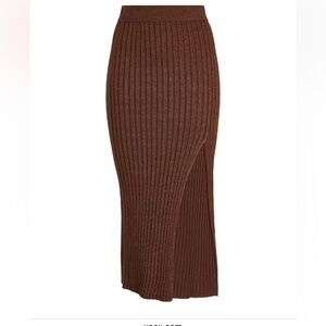 8 by yoox women’s brown midi slit skirt size m